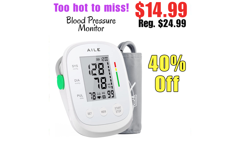 Blood Pressure Monitor Only $14.99 Shipped on Amazon (Regularly $24.99)
