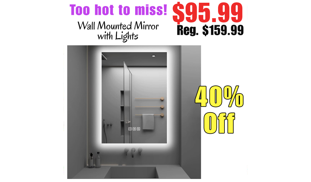 Wall Mounted Mirror with Lights Only $95.99 Shipped on Amazon (Regularly $159.99)