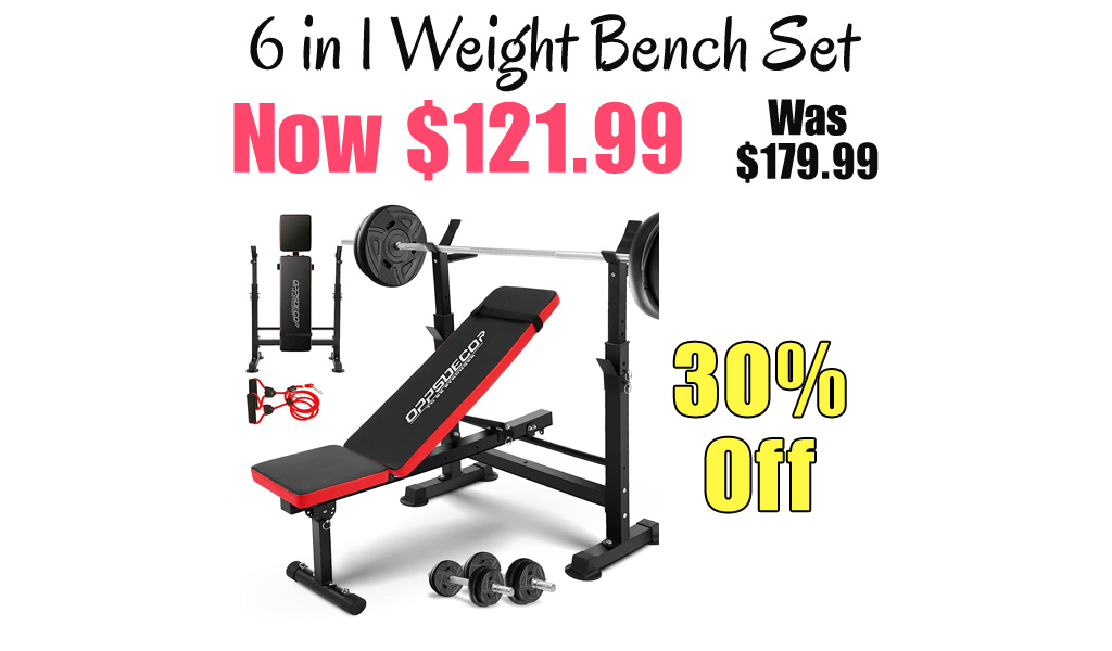 6 in 1 Weight Bench Set Only $121.99 Shipped on Amazon (Regularly $179.99)