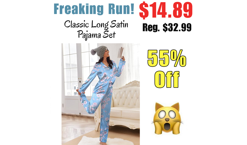 Classic Long Satin Pajama Set Only $14.89 Shipped on Amazon (Regularly $32.99)