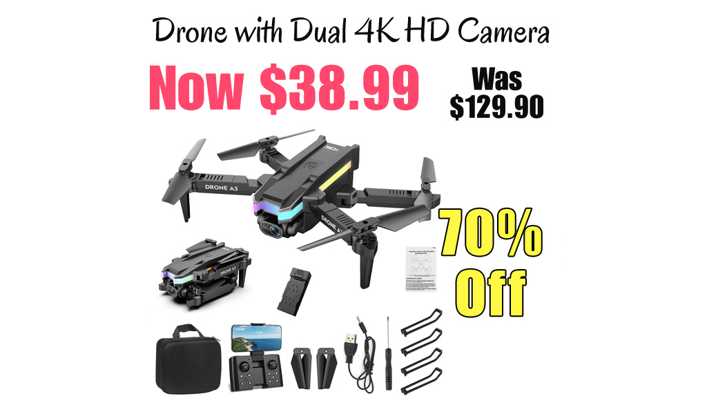 Drone with Dual 4K HD Camera Only $38.99 Shipped on Amazon (Regularly $129.90)