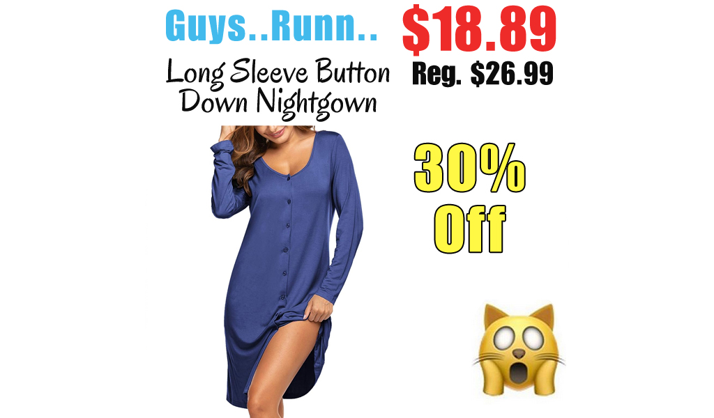 Long Sleeve Button Down Nightgown Only $18.89 Shipped on Amazon (Regularly $26.99)