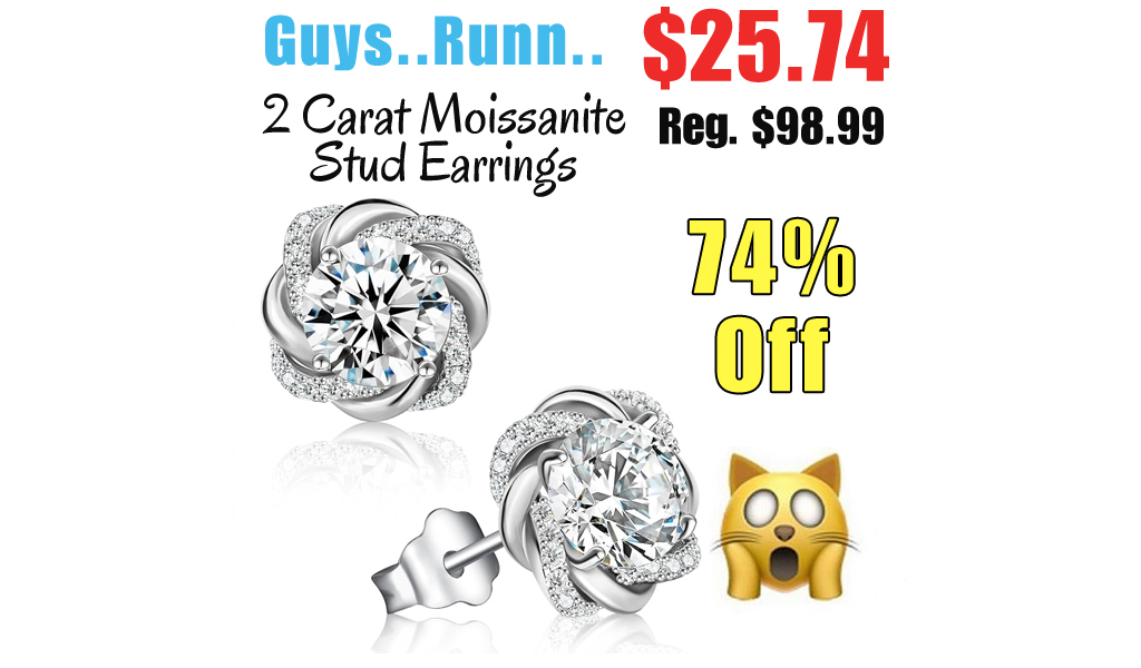 2 Carat Moissanite Stud Earrings Only $25.74 Shipped on Amazon (Regularly $98.99)