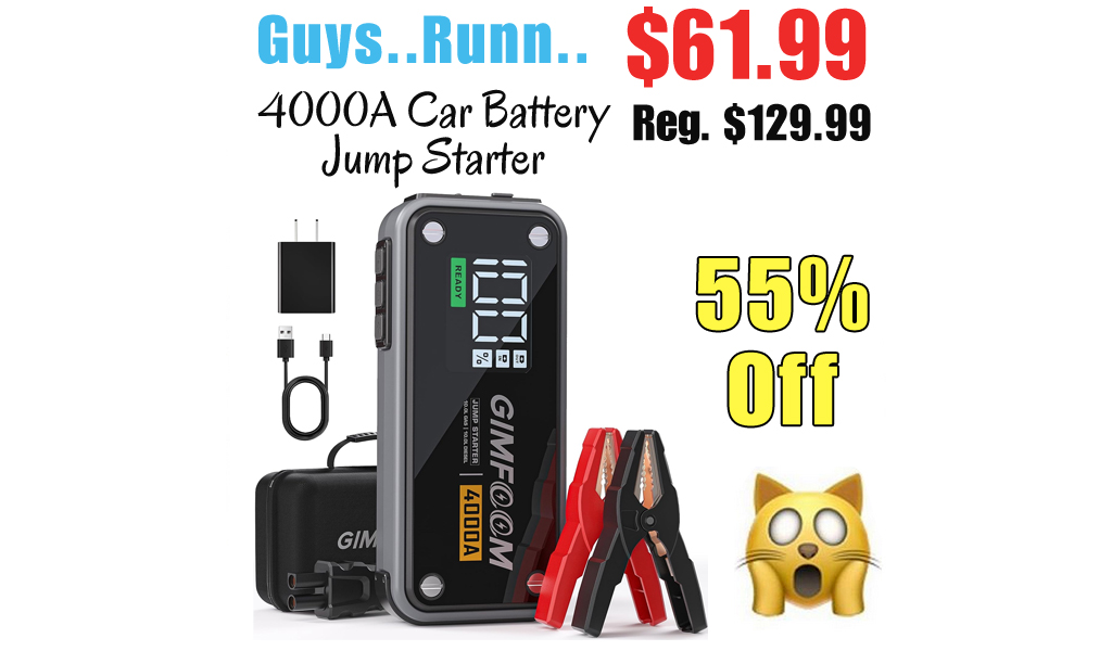 4000A Car Battery Jump Starter Only $61.99 Shipped on Amazon (Regularly $129.99)