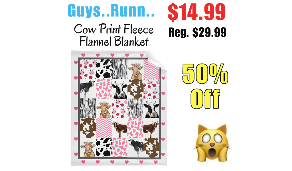 Cow Print Fleece Flannel Blanket Only $14.99 Shipped on Amazon (Regularly $29.99)