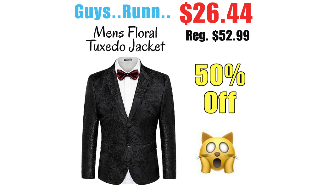 Mens Floral Tuxedo Jacket Only $26.44 Shipped on Amazon (Regularly $52.99)