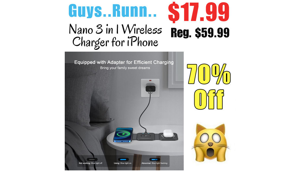 Nano 3 in 1 Wireless Charger for iPhone Only $17.99 Shipped on Amazon (Regularly $59.99)