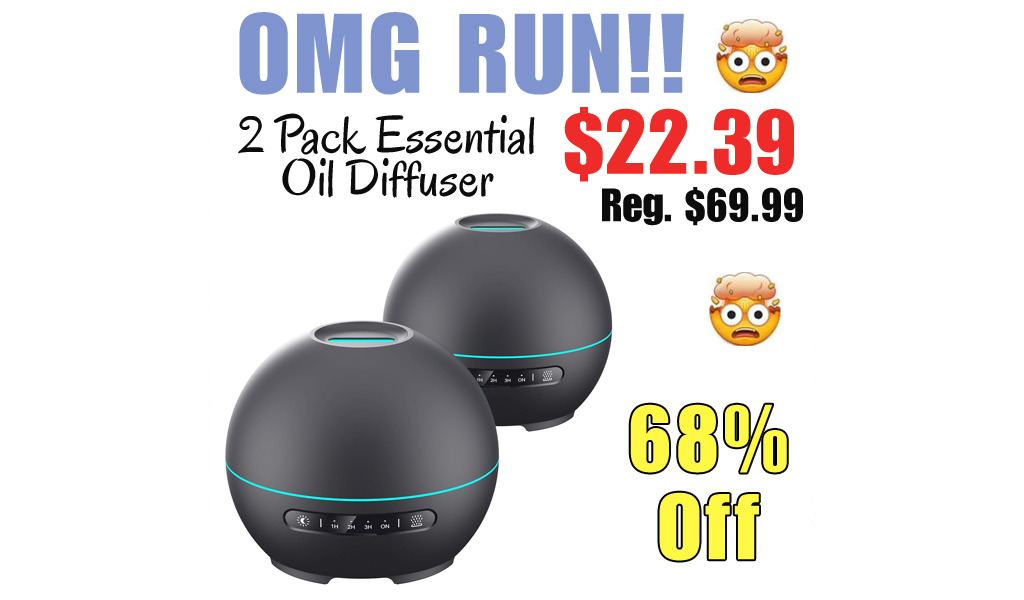 2 Pack Essential Oil Diffuser Only $22.39 Shipped on Amazon (Regularly $69.99)