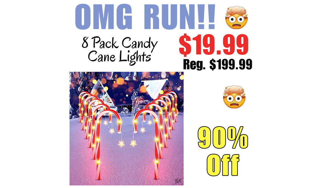 8 Pack Candy Cane Lights Only $19.99 Shipped on Amazon (Regularly $199.99)