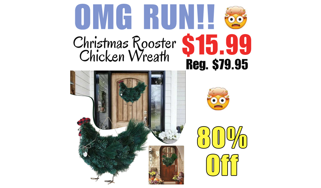 Christmas Rooster Chicken Wreath Only $15.99 Shipped on Amazon (Regularly $79.95)