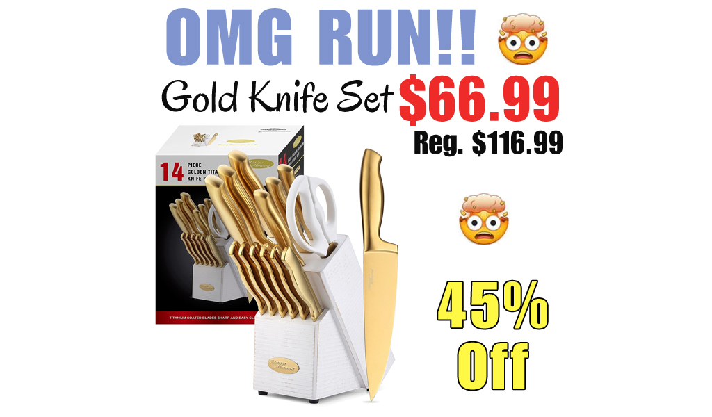 Gold Knife Set Only $66.99 Shipped on Amazon (Regularly $116.99)