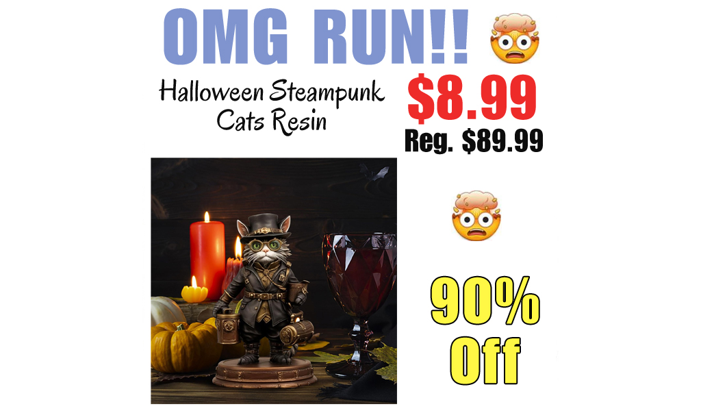 Halloween Steampunk Cats Resin Only $8.99 Shipped on Amazon (Regularly $89.99)