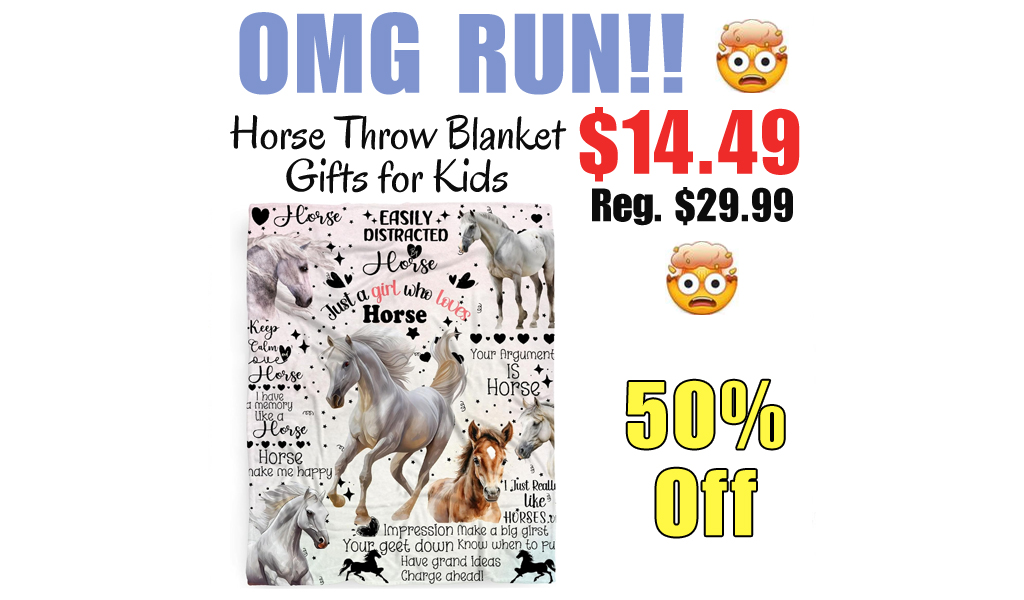 Horse Throw Blanket Gifts for Kids Only $14.49 Shipped on Amazon (Regularly $29.99)