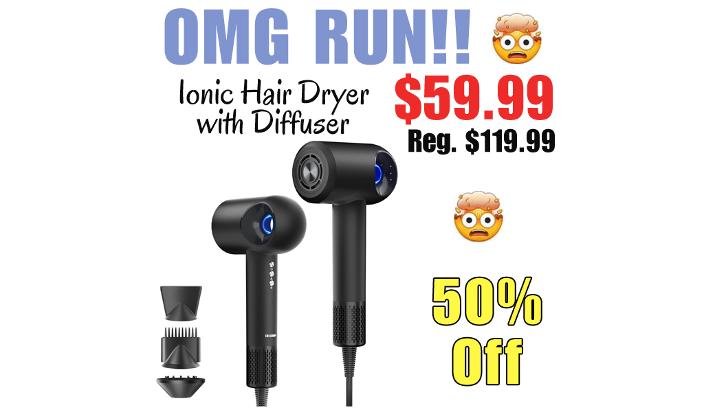 Ionic Hair Dryer with Diffuser Only $59.99 Shipped on Amazon (Regularly $119.99)