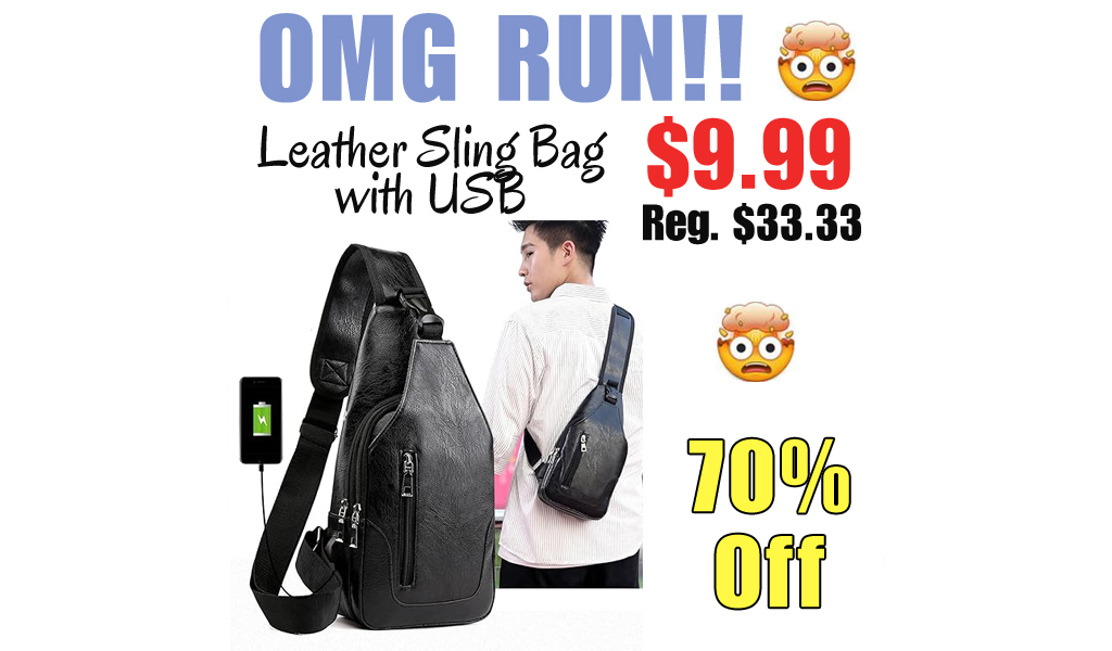 Leather Sling Bag with USB Only $9.99 Shipped on Amazon (Regularly $33.33)