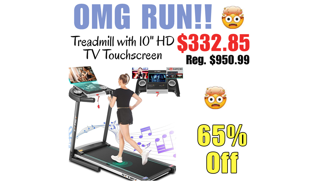 Treadmill with 10" HD TV Touchscreen Only $332.85 Shipped on Amazon (Regularly $950.99)