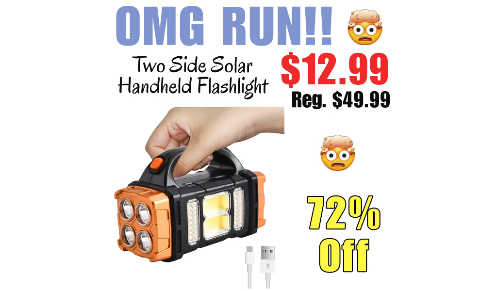 Two Side Solar Handheld Flashlight Only $12.99 Shipped on Amazon (Regularly $49.99)