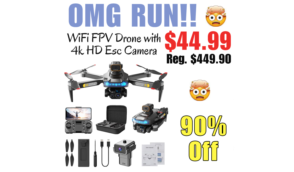 WiFi FPV Drone with 4k HD Esc Camera Only $44.99 Shipped on Amazon (Regularly $449.90)