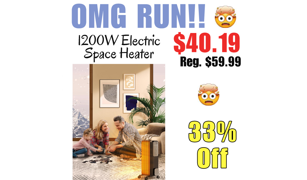 1200W Electric Space Heater Only $40.19 Shipped on Amazon (Regularly $59.99)