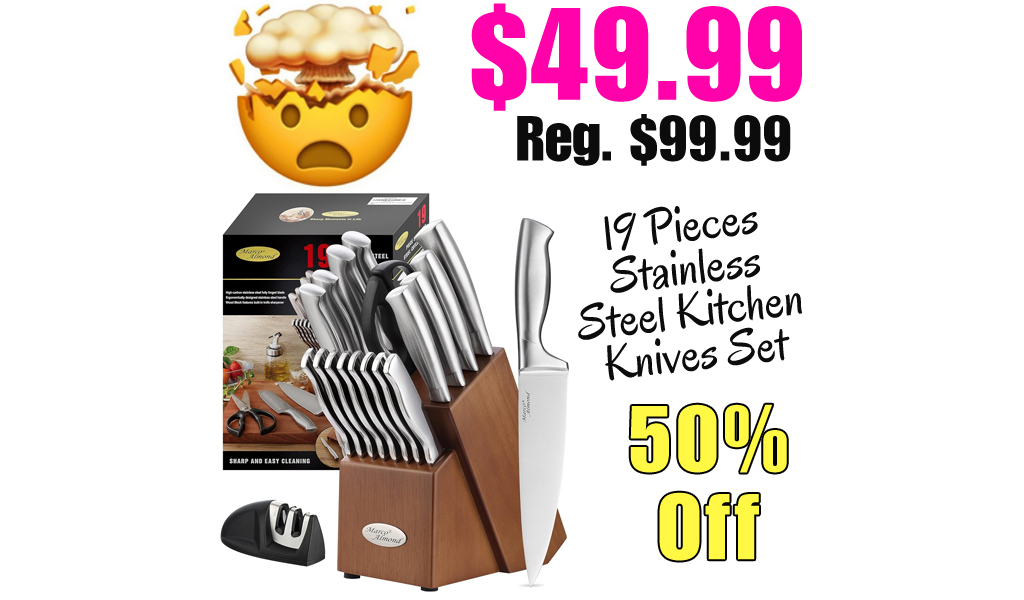 19 Pieces Stainless Steel Kitchen Knives Set Only $49.99 Shipped on Amazon (Regularly $99.99)
