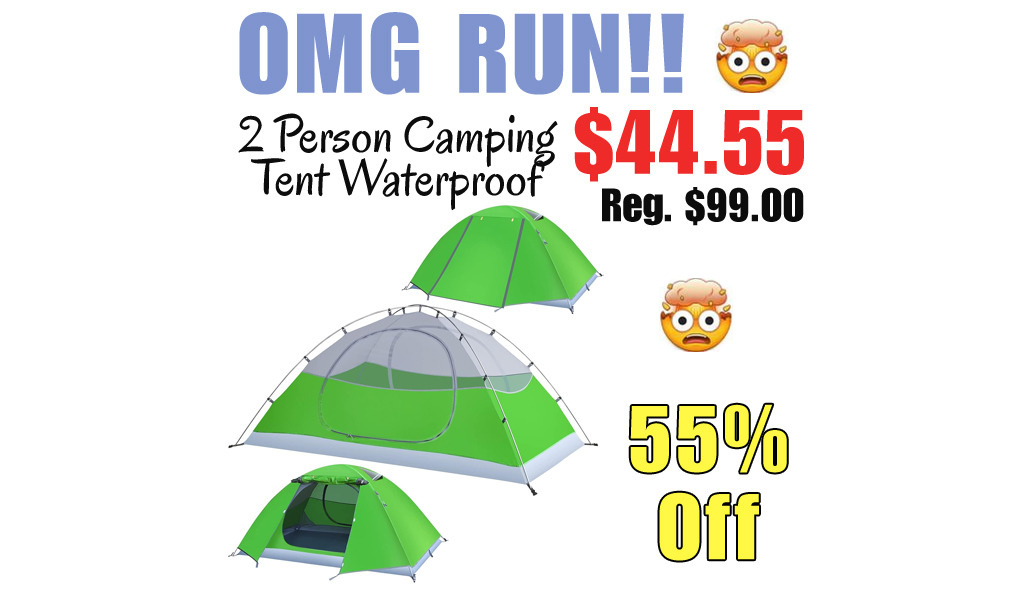 2 Person Camping Tent Waterproof Only $44.55 Shipped on Amazon (Regularly $99)