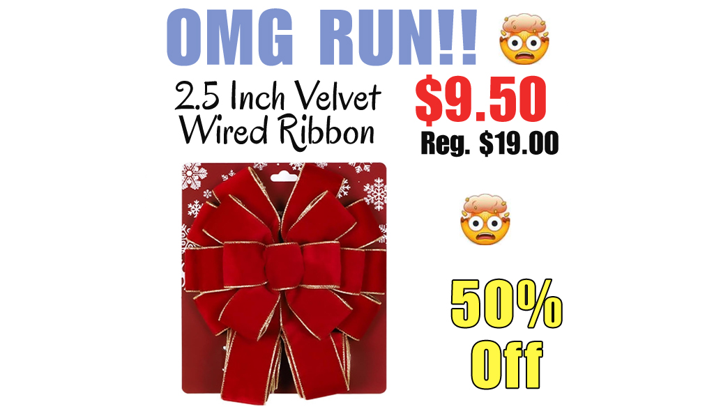 2.5 Inch Velvet Wired Ribbon Only $9.50 Shipped on Amazon (Regularly $19.00)