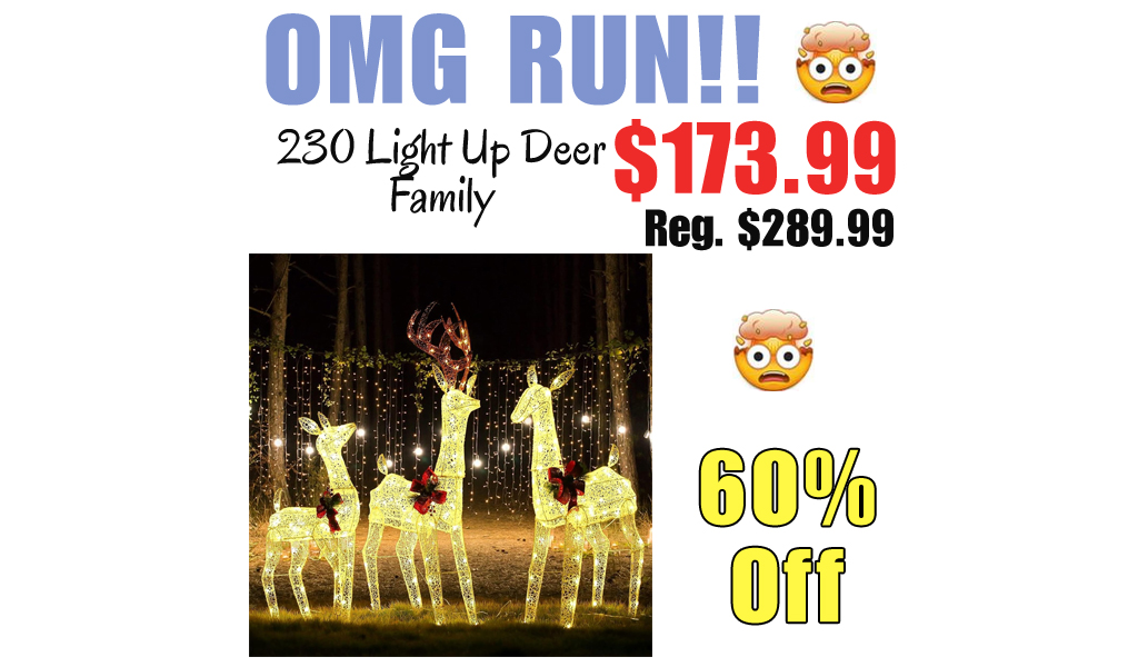 230 Light Up Deer Family Only $173.99 Shipped on Amazon (Regularly $289.99)