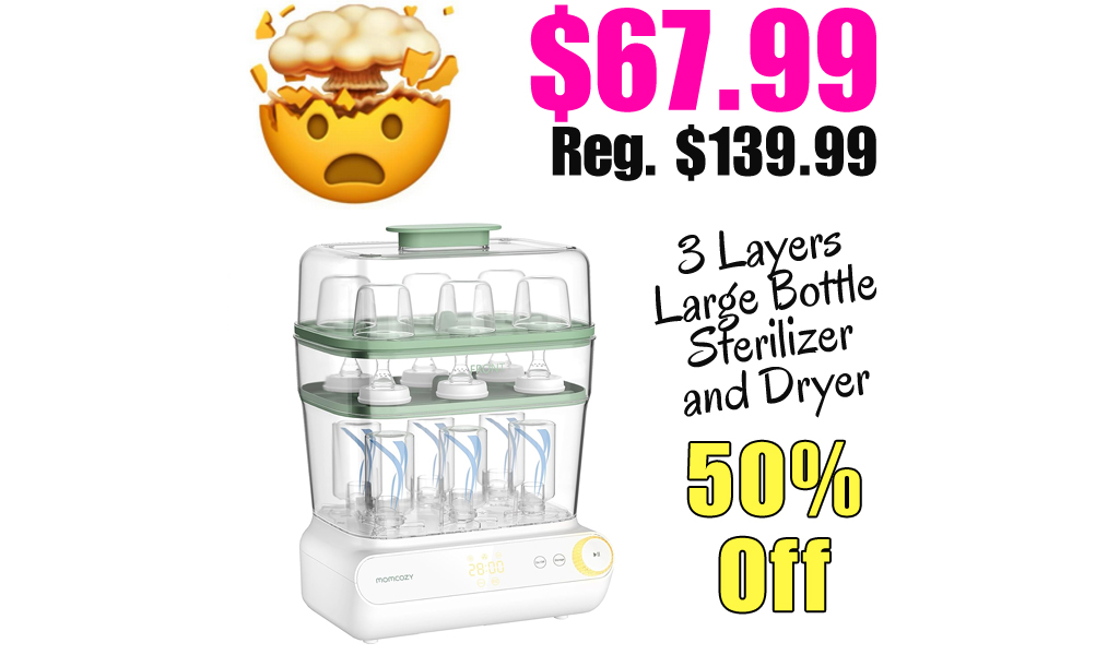 3 Layers Large Bottle Sterilizer and Dryer Only $67.99 Shipped on Amazon (Regularly $139.99)