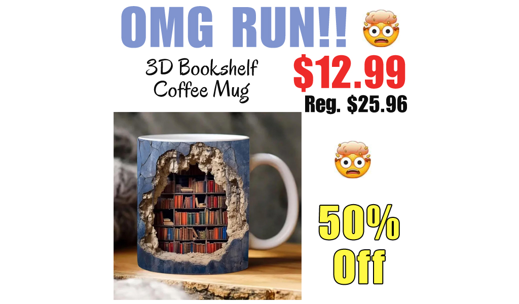 3D Bookshelf Coffee Mug Only $12.99 Shipped on Amazon (Regularly $25.96)