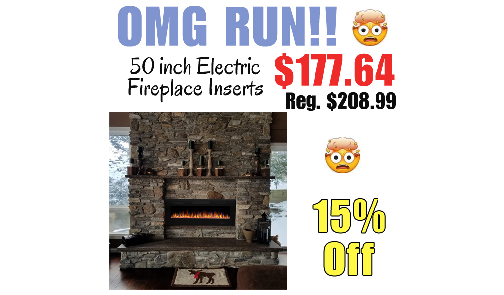 50 inch Electric Fireplace Inserts Only $177.64 Shipped on Amazon (Regularly $208.99)