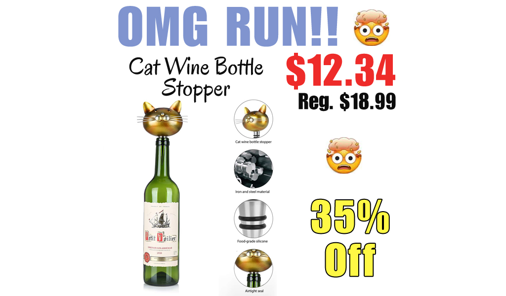 Cat Wine Bottle Stopper Only $12.34 Shipped on Amazon (Regularly $18.99)