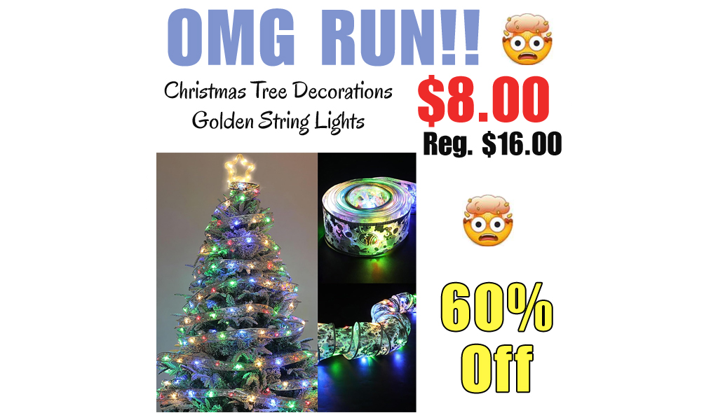 Christmas Tree Decorations Golden String Lights Only $8.00 Shipped on Amazon (Regularly $16.00)