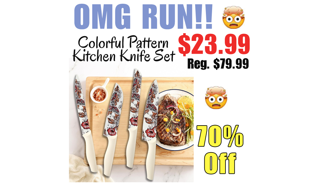 Colorful Pattern Kitchen Knife Set Only $23.99 Shipped on Amazon (Regularly $79.99)