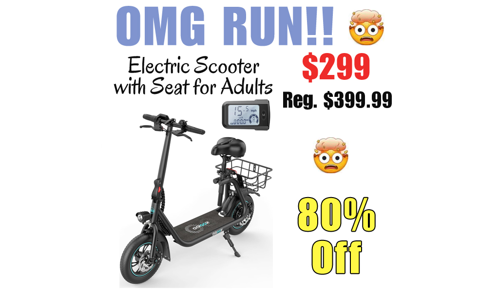 Electric Scooter with Seat for Adults Only $299 Shipped on Amazon (Regularly $399.99)