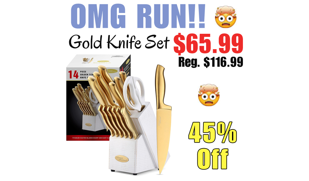 Gold Knife Set Only $65.99 Shipped on Amazon (Regularly $116.99)