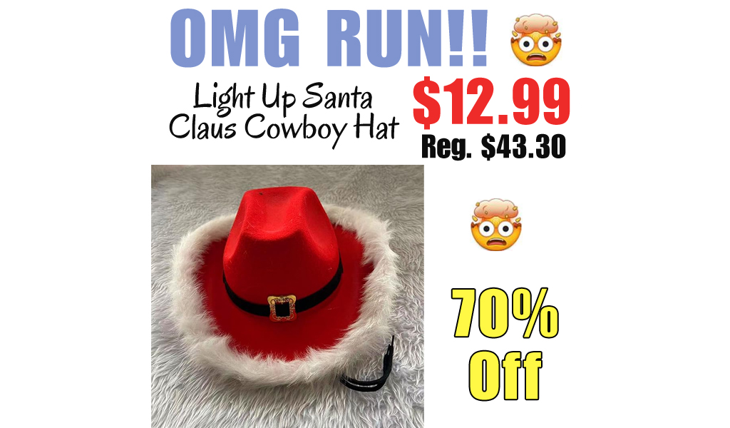 Light Up Santa Claus Cowboy Hat Only $12.99 Shipped on Amazon (Regularly $43.30)