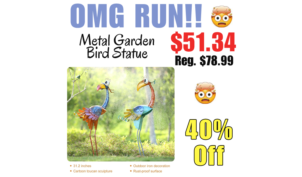 Metal Garden Bird Statue Only $51.34 Shipped on Amazon (Regularly $78.99)