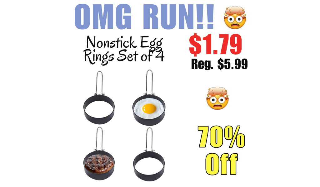 Nonstick Egg Rings Set of 4 Only $1.79 Shipped on Amazon (Regularly $5.99)
