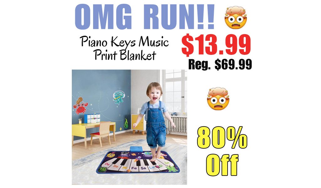 Piano Keys Music Print Blanket Only $13.99 Shipped on Amazon (Regularly $69.99)