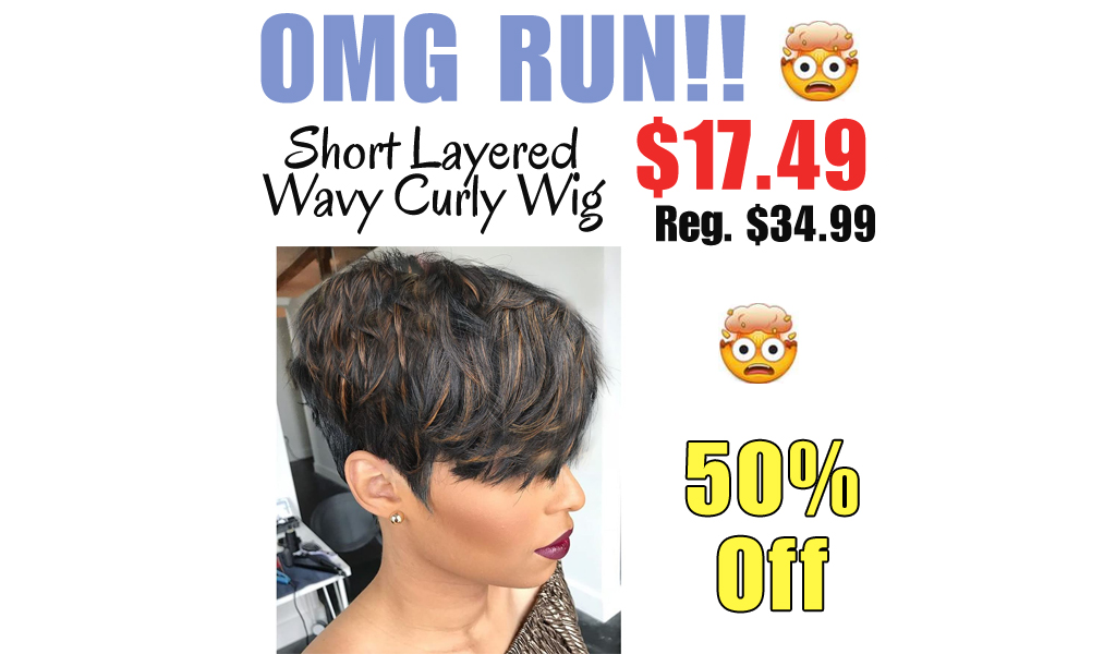 Short Layered Wavy Curly Wig Only $17.49 Shipped on Amazon (Regularly $34.99)