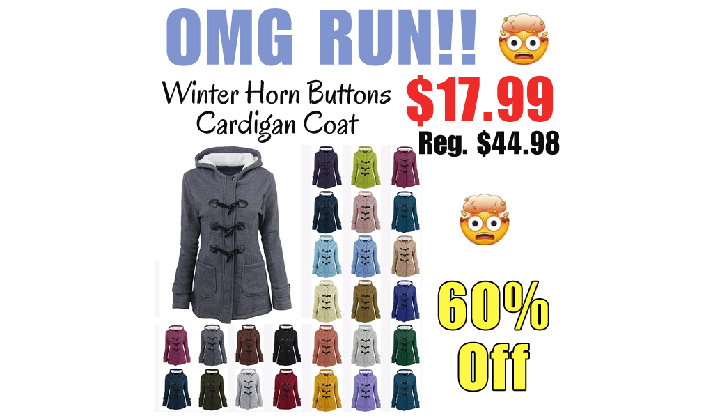 Winter Horn Buttons Cardigan Coat Only $17.99 Shipped on Amazon (Regularly $44.98)