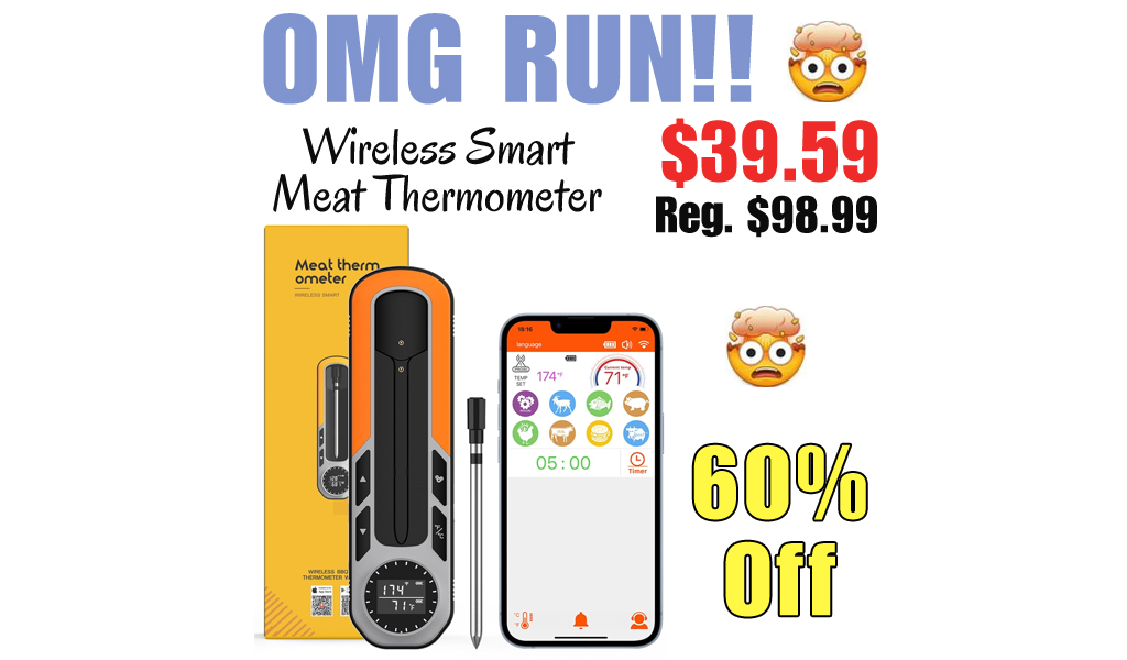 Wireless Smart Meat Thermometer Only $39.59 Shipped on Amazon (Regularly $98.99)