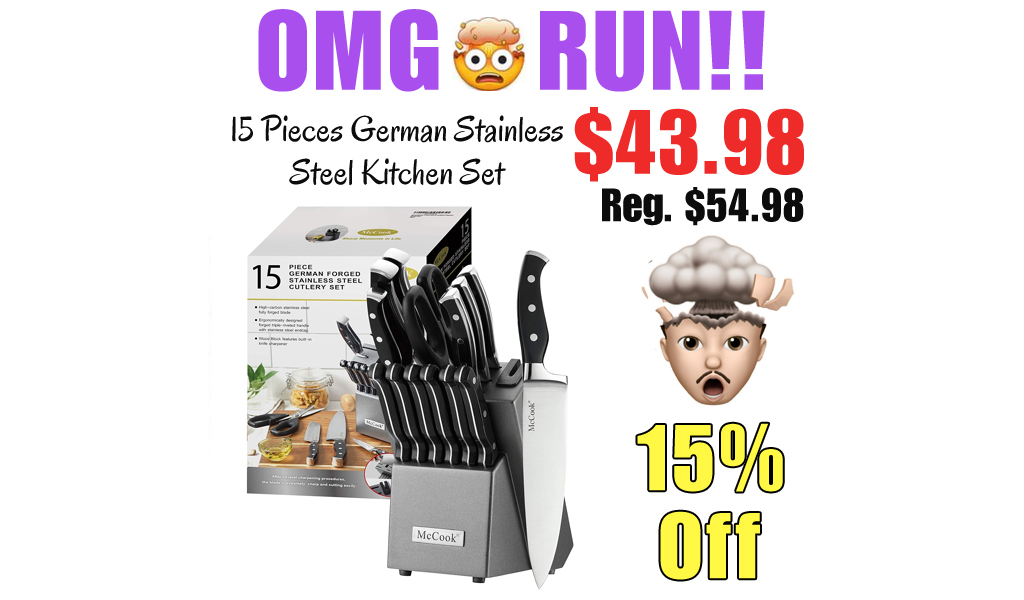 15 Pieces German Stainless Steel Kitchen Set Only $43.98 Shipped on Amazon (Regularly $54.98)