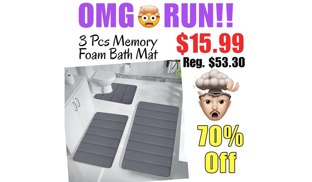 3 Pcs Memory Foam Bath Mat Only $15.99 Shipped on Amazon (Regularly $53.30)