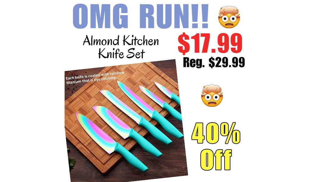Almond Kitchen Knife Set Only $17.99 Shipped on Amazon (Regularly $29.99)