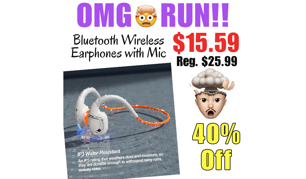 Bluetooth Wireless Earphones with Mic Only $15.59 Shipped on Amazon (Regularly $25.99)