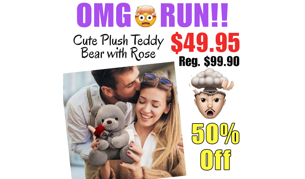 Cute Plush Teddy Bear with Rose Only $49.95 Shipped on Amazon (Regularly $99.90)