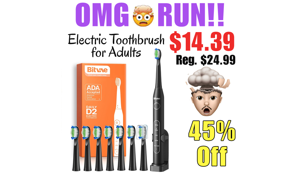 Electric Toothbrush for Adults Only $14.39 Shipped on Amazon (Regularly $24.99)