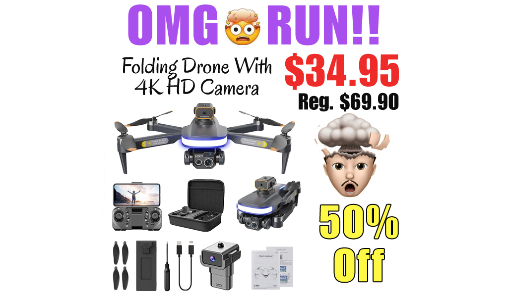 Folding Drone With 4K HD Camera Only $34.95 Shipped on Amazon (Regularly $69.90)