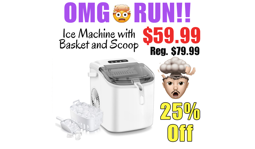 Ice Machine with Basket and Scoop Only $59.99 Shipped on Amazon (Regularly $79.99)